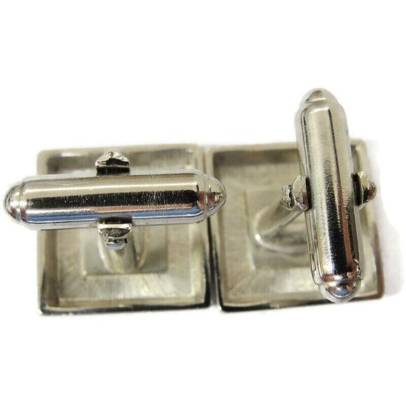 Tradition Silver Tone Cufflink Matching Tie Set Formal Wedding Tux Vintage IOB - Picture 16 of 16